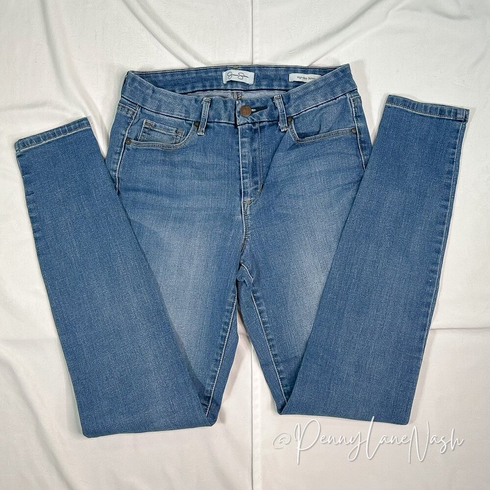 Jessica Simpson High Rise Skinny Jeans Size 4 Blue - Picture 4 of 12